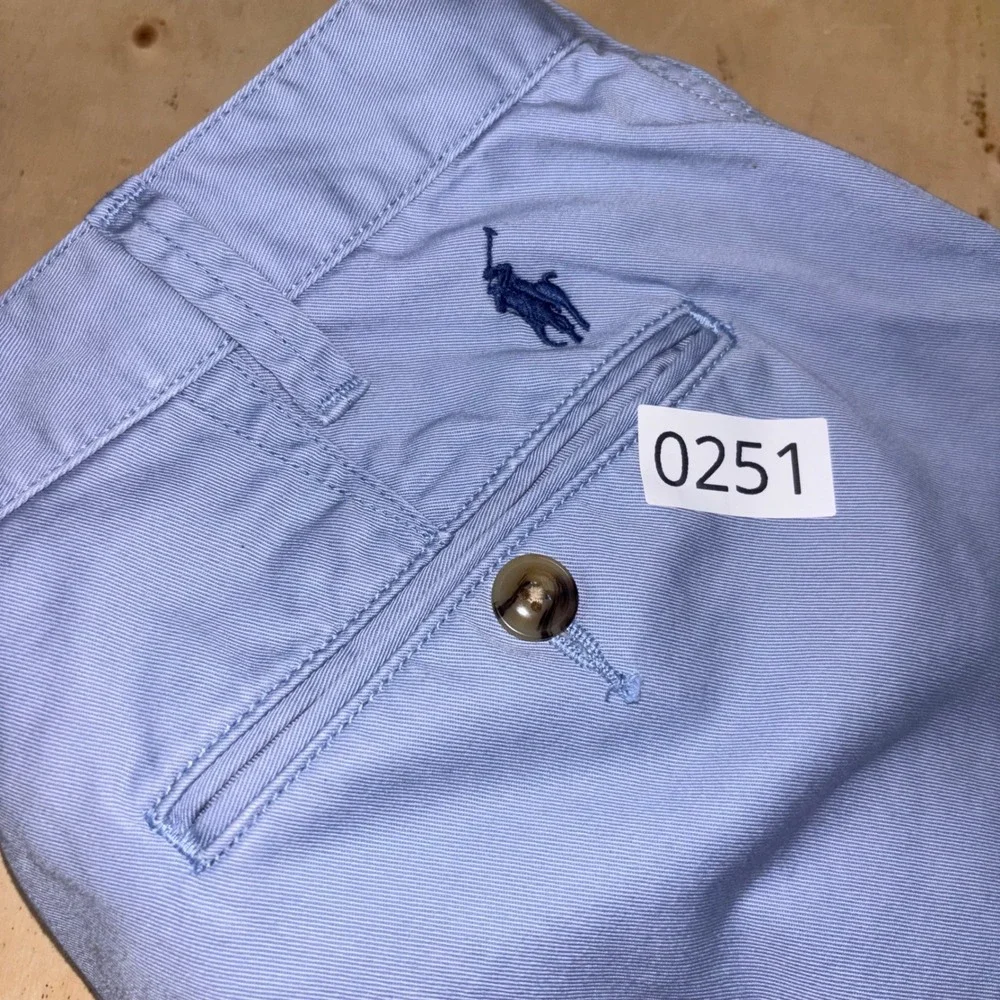 Polo Ralph Lauren Mens 30 Light Blue Relaxed Fit Chino Shorts Cotton Twill 10